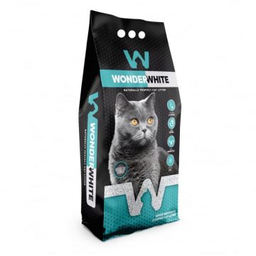 Asternut bentonita pentru pisici Wonder White, 10 kg, aroma Sapun de marsilia