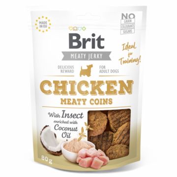 Brit Dog Jerky Chicken With Insect Meaty Coins 80 g