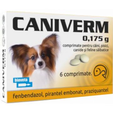 Caniverm palatabil, 0.175 g/ 100 tablete