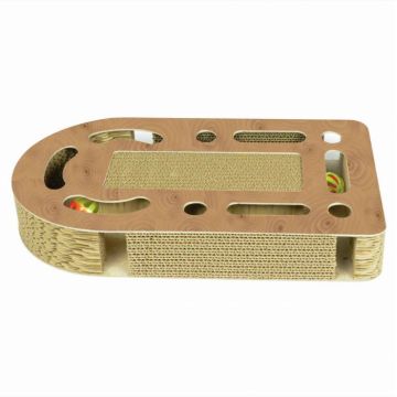 Carton de zgariat pentru pisici, model ScratchPlay, 43.18 A 24.76 A 6.35 cm, Maro