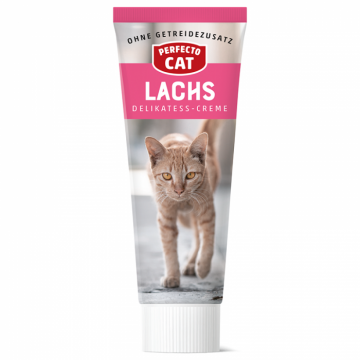 Hrana umeda pentru pisici Perfecto Cat, Crema Delicatess Somon, 75g