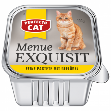 Hrana umeda pentru pisici Perfecto Cat Exquisit, Pate, pui, 100g