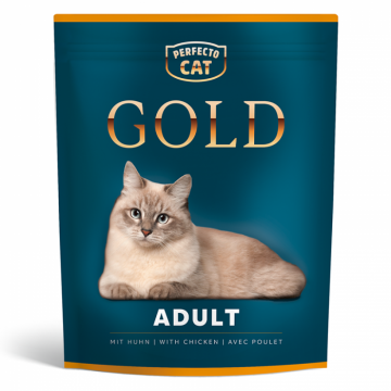 Hrana umeda pentru pisici Perfecto Cat Gold, Adult, pui, 800g