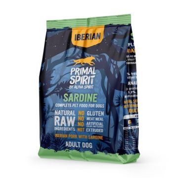 Hrană uscată Premium pentru câine Primal Spirit, cu sardine si porc Iberic, 12 kg