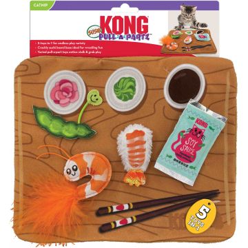 KONG Jucărie pentru pisici, 5 in1 Pull-A-Partz Sushi, 27 cm