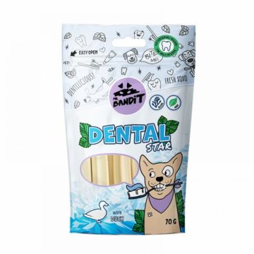 Recompense pentru caini Mr. Bandit DENTAL STARS, rata, 70g