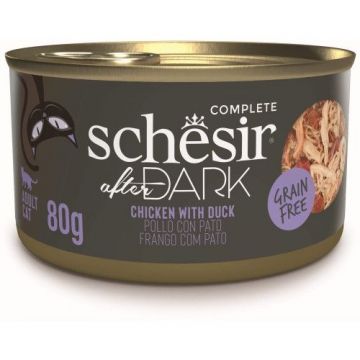 Schesir After Dark Cat Wholefood Pui si Rata, 80 g