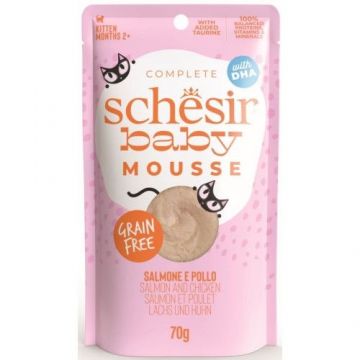 Schesir Baby Mousse Cat Somon si Pui, 70 g