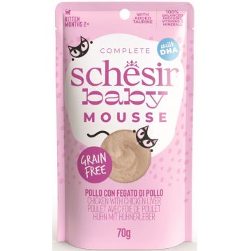 SCHESIR Baby Plic pentru pisicuţe, Mousse cu Pui 70g