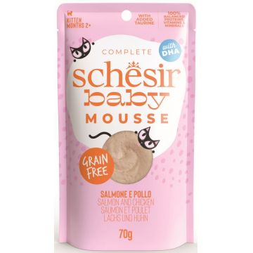 SCHESIR Baby Plic pentru pisicuţe, Mousse cu Somon 70g