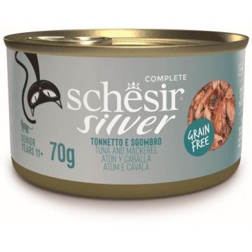 Schesir Silver Cat Ton si Macrou, 70 g