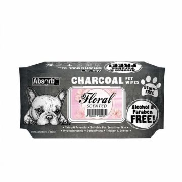 Servetele umede pentru animale, Charcoal Pet WET Wipes, Lemon- pachet 80 buc