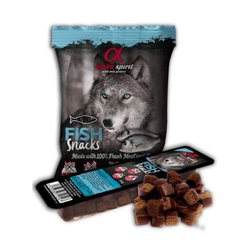 Snack pentru câine Alpha Spirit, cu pește, 50 g