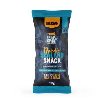 Snack pentru câine Nordic Sealand, Primal Spirit, cu pui și pește, 110 g