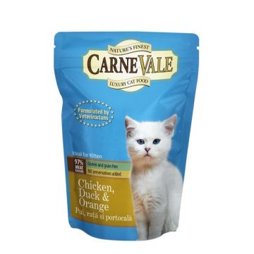 Carnevale Cat Kitten Plic Pui Rata Portocala 85 g