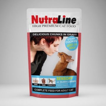 Nutraline Cat Sensory Somon Creveti 100 g