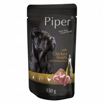 Piper Dog Adult Inimi de pui si Orez brun Plic 150 g, DOLINA NOTECI