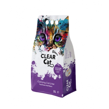 Asternut igienic pentru pisici Clear Cat Blanco, Bentonita, Lavanda, 5L