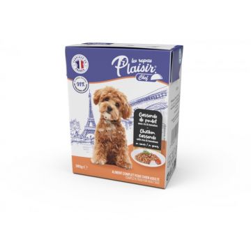 Hrana umeda pentru caini Plaisir, Pate cu pui, 380g