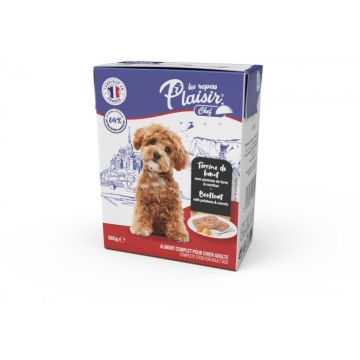 Hrana umeda pentru caini Plaisir Chef, Pate cu vita, cartofi si morcovi, 380g