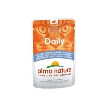 Hrana umeda pisici Almo Nature Daily Plic Cod si Creveti, 70 g