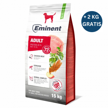 Hrana uscata pentru caini Eminent, Adult, 15kg + 2kg