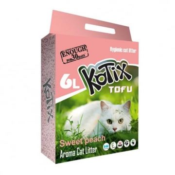 Kottix, Tofu asternut igienic pisici, piersica, 6l