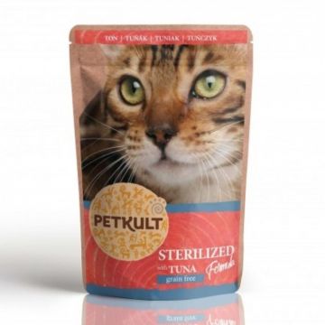 Petkult Cat Sterilised cu Ton Plic 100g