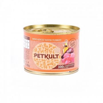 Petkult Mini Adult cu curcan 185 g, Petkult