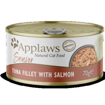 Applaws Senior Tuna Fillet with Salmon, conserva, 70 g