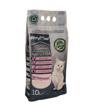 Asternut Igienic Premium KittyMax Baby Powder pentru Pisici, 10 L