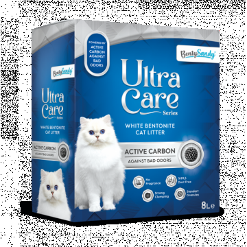 Asternut Igienic Ultra Care Carbon Activ pentru Pisici, 8 L