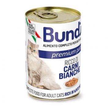 BUNDY, conserva pentru pisici, carne alba, 400g