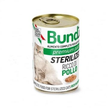 BUNDY, conserva pentru pisici sterilizate, cu pui, 400g