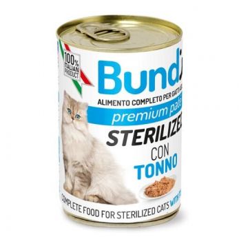 BUNDY, conserva pentru pisici sterilizate, cu ton, 400g