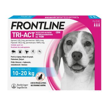 Frontline Tri-Act M (10-20 kg) - 3 Pipete Antiparazitare