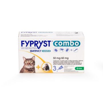 Fypryst Combo Cat 50 mg, pipete antiparazitare pisici cutie 3 pipete