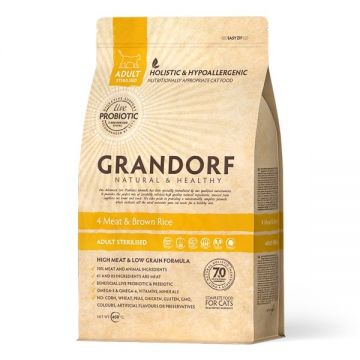 Grandorf Cat, 4 Meat & Brown Rice, Adult Sterilized, 400 g