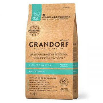 Grandorf Dog, 4 Meat & Brown Rice, Adult All Breeds, 12 kg