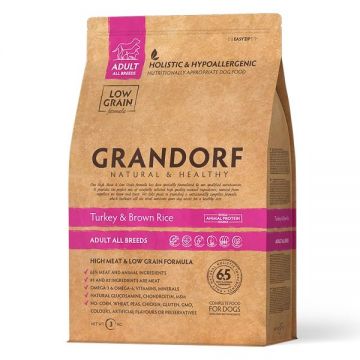 Grandorf Dog, Turkey & Brown Rice, Adult All Breeds, 3 kg