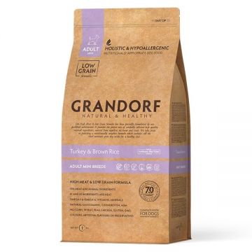 Grandorf Dog, Turkey & Brown Rice, Adult Mini Breed, 1 kg