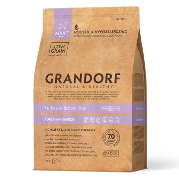 Grandorf Dog, Turkey & Brown Rice, Adult Mini Breed, 3 kg