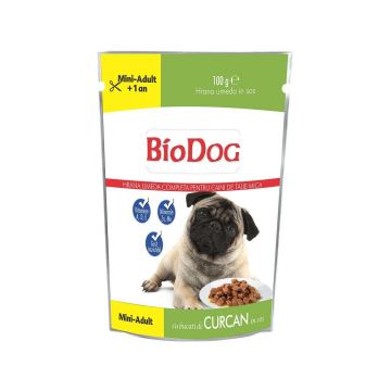 Hrana Umeda Pentru Caini, Biodog Plic Mini Adult Curcan in Sos, 100 g