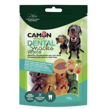 Recompense pentru caini, Camon Snack Dental Mix Veggie Bells, 100 g