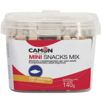 Recompense pentru caini, Camon, Snackbox Mini Bones, 140 g