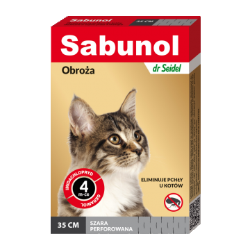 Sabunol Cat, Zgarda Antiparazitara Pisici, Culoare Gri (35cm)