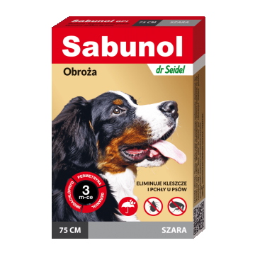 Sabunol Dog GPI, Zgarda Antiparazitara Caini 25-50 kg, Culoare Gri (75cm)