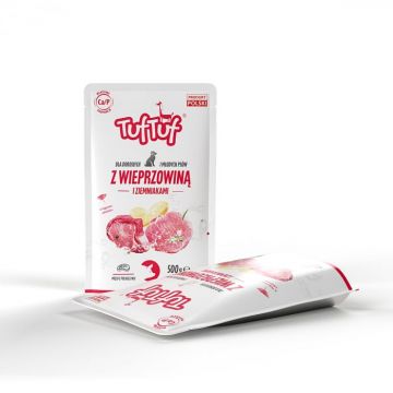 Tuf Tuf, Hrana umeda pentru caini, porc si cartofi, 500g