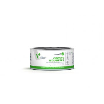 4T Dieta Veterinara pisici Obesity& Diabetes , VetExpert, conserva, 100g