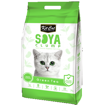 Asternut igienic pentru pisici KIT CAT SOYA CLUMP - Green Tea- 7L